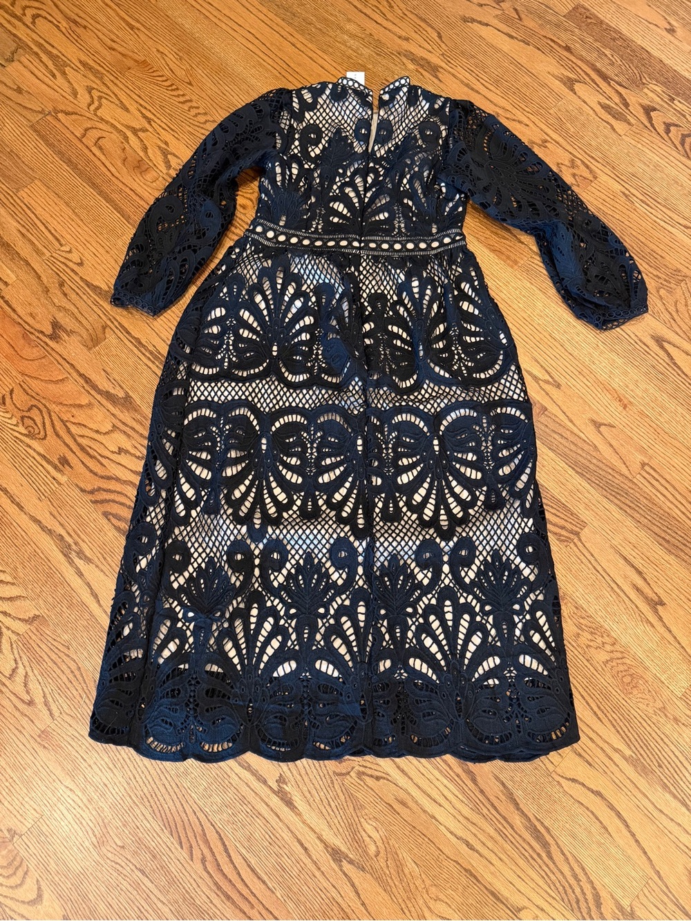 Baltic Born Eldora Black Lace Long-Sleeve Midi Dress - Picture 7 of 7